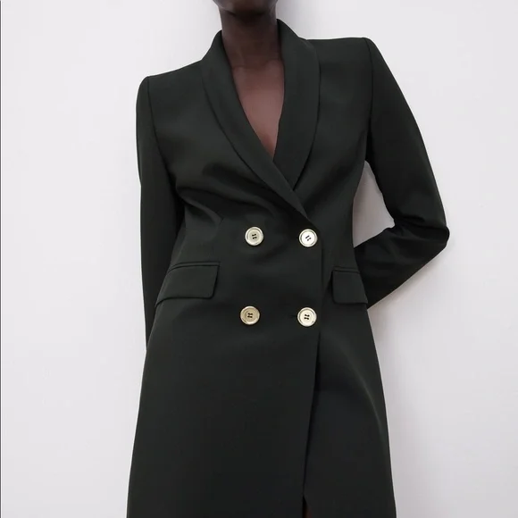 Frock Coat Zara Black Long Blazer Zara Inverted Lapel Frock Coat